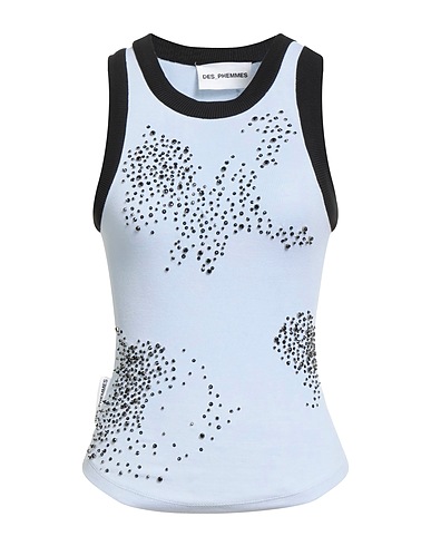 DES_PHEMMES Vest Sky blue 97% Cotton, 3% Elastane