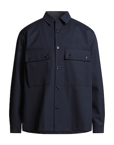 LARDINI Solid color shirt 100% Wool