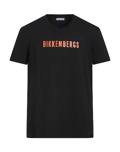 BIKKEMBERGS T-shirt Black 92% Cotton, 8% Elastane