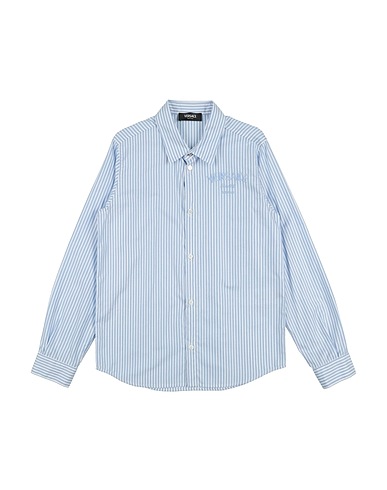 VERSACE YOUNG Patterned shirt Sky blue 100% Cotton, Viscose