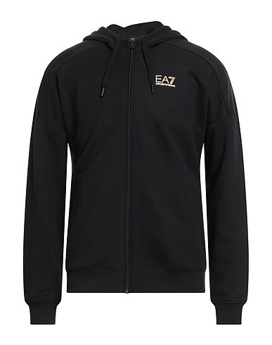EA7 Hooded track jacket  Black 68% Cotton, 32% Polyester, Elastane