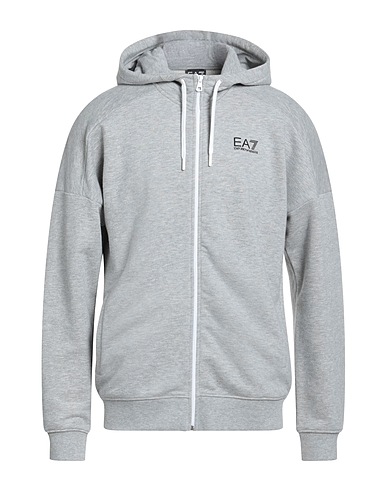 EA7 Hooded track jacket  Grey 68% Cotton, 32% Polyester, Elastane
