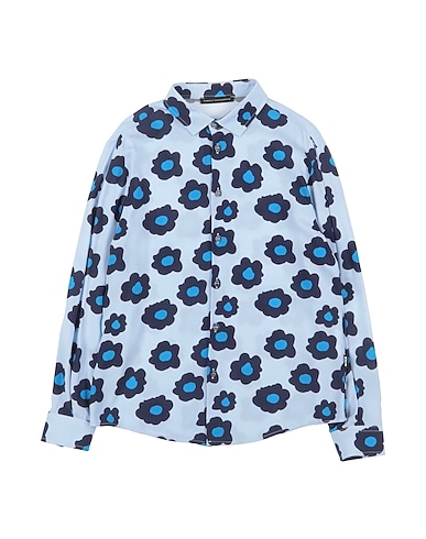 DANIELE ALESSANDRINI Рубашка с рисунком BLU CHIARO 100% Вискоза