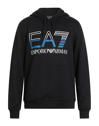EA7 Hooded sweatshirt Black 68% Cotton, 32% Polyester, Elastane