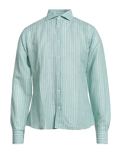 FEDELI Linen shirt Green 62% Linen, 38% Cotton