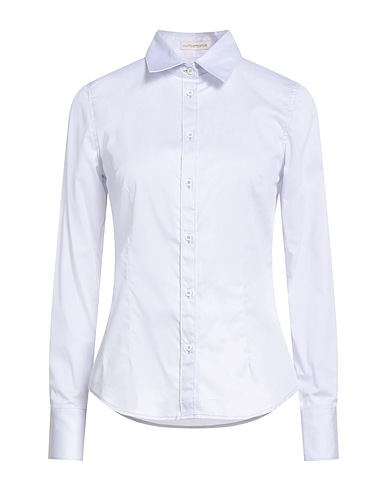 CAMICETTASNOB Solid colour shirts & blouses Light grey 97% Cotton, 3% Elastane