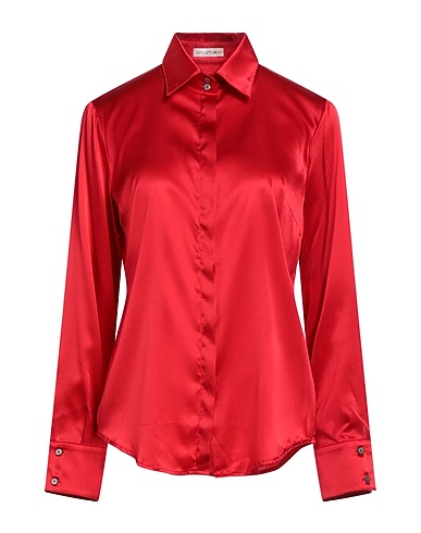 CAMICETTASNOB Solid colour shirts & blouses Red 94% Silk, 6% Elastane