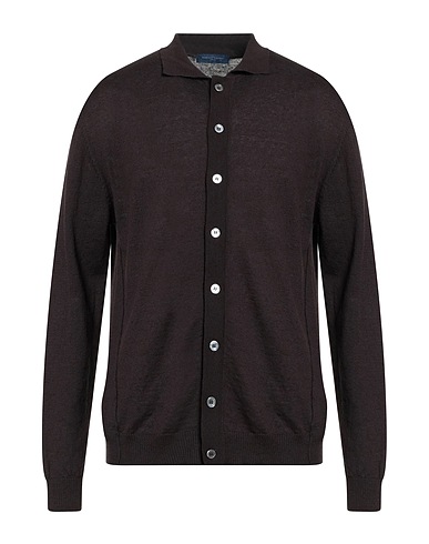 DANIELE FIESOLI Cardigan Testa di moro 65% Lino, 35% Cotone