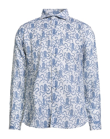 FEDELI Linen shirt Slate blue 100% Linen