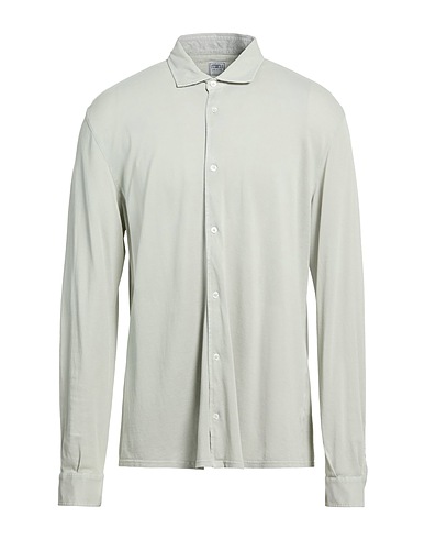 FEDELI Solid color shirt Grey 100% Cotton