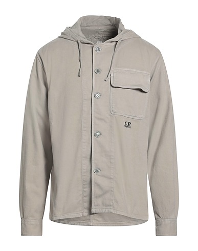 C.P. COMPANY Solid colour shirt Grey 98% Cotton, 2% Elastane