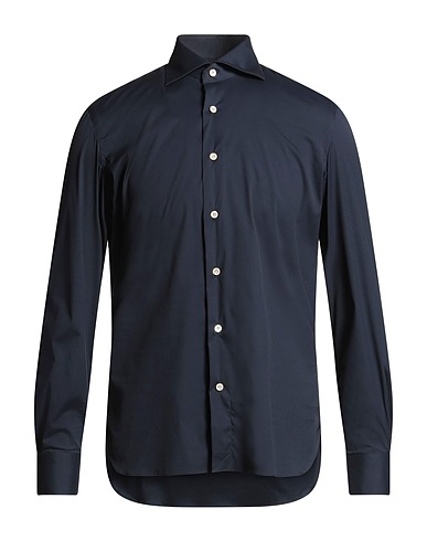 ERRICO FORMICOLA Napoli Solid color shirt Midnight blue 75% Cotton, 20% Polyamide, 5% Elastane
