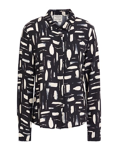 ALESSIA SANTI Camicie  e bluse fantasia Nero 100% Viscosa