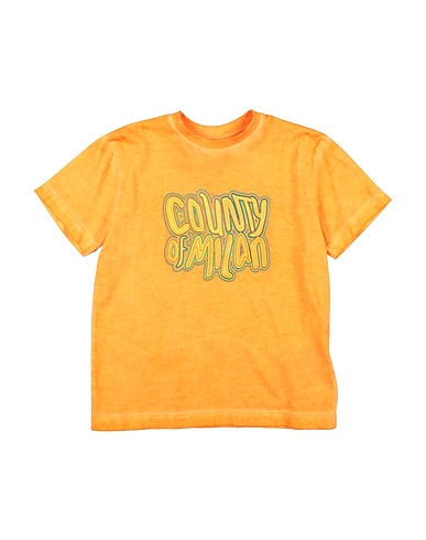 MARCELO BURLON T-shirt Orange 100% Cotton, Elastane, Polyester