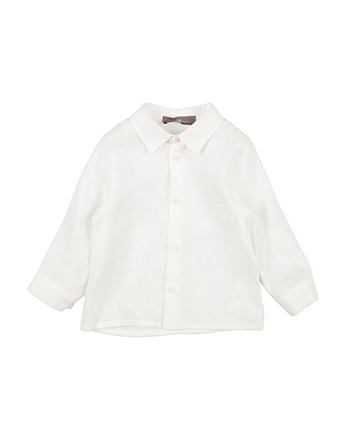 LITTLE BEAR Solid colour shirt White 100% Linen