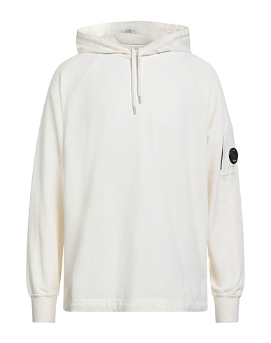 C.P. COMPANY Hooded track jacket  Ivory 100% Cotton