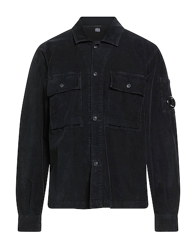 C.P. COMPANY Solid colour shirt Black 97% Cotton, 3% Elastane