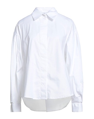 MARIUCCIA Solid colour shirts & blouses White 97% Cotton, 3% Elastane