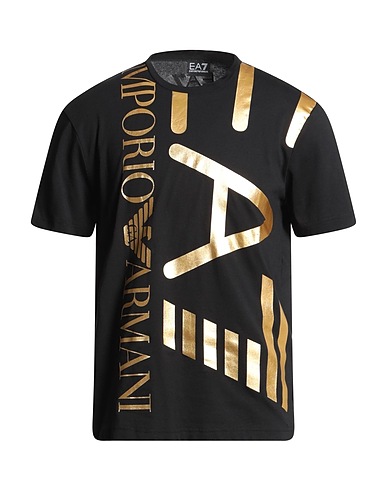 EA7 T-shirt Black 100% Cotton