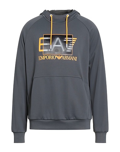 EA7 Hooded track jacket  Grey 100% Polyester, Elastane