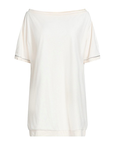 FABIANA FILIPPI T-shirt Ivory 100% Cotton, Polyamide, Elastane, Ecobrass