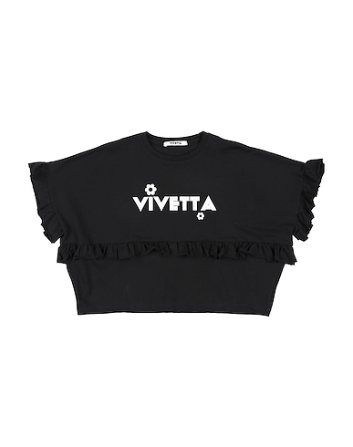 VIVETTA T-shirt Noir 93% Coton, 7% Élasthanne