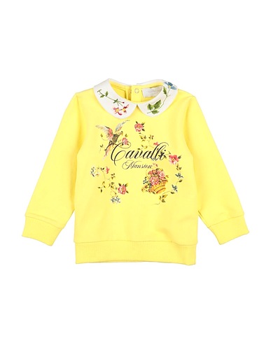 ROBERTO CAVALLI Sweatshirt JUNIOR Yellow 96% Cotton, 4% Elastane