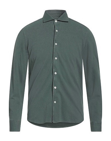 GHIRARDELLI Solid color shirt Military green 100% Cotton