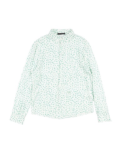 DANIELE ALESSANDRINI Patterned shirt Light green 100% Viscose