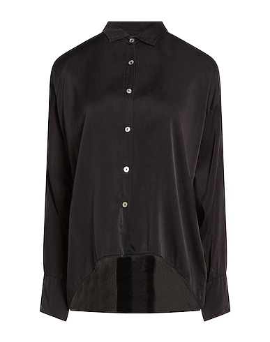 CROSSLEY Solid colour shirts & blouses Black 91% Silk, 9% Elastane