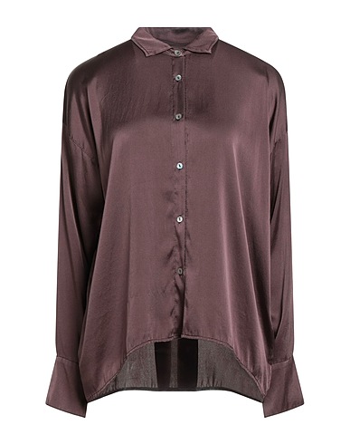 CROSSLEY Solid colour shirts & blouses Plum 91% Silk, 9% Elastane
