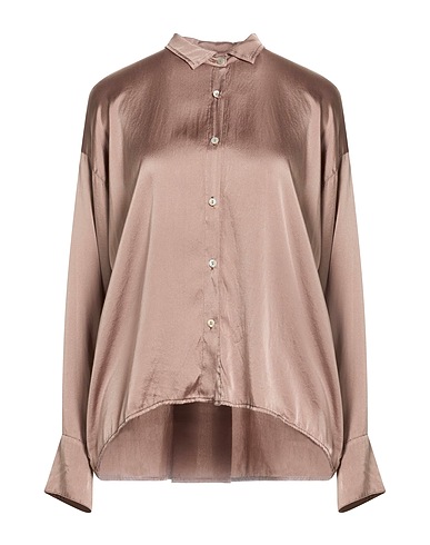 CROSSLEY Solid colour shirts & blouses Light brown 91% Silk, 9% Elastane