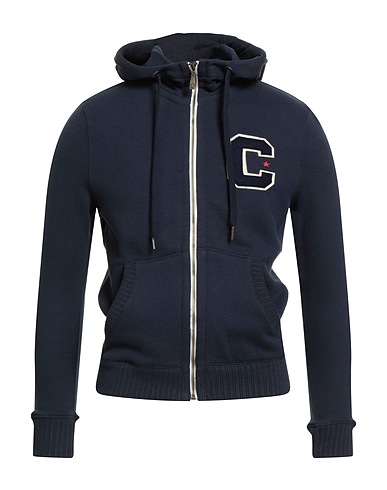 CONVERSE Hooded track jacket  Navy blue 80% Cotton, 20% Polyester