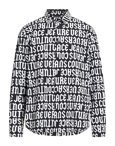 VERSACE JEANS COUTURE Patterned shirt Midnight blue 100% Cotton