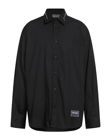 VERSACE JEANS COUTURE Solid colour shirt Black 100% Cotton
