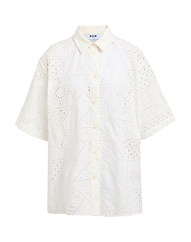 MSGM Hemden und Blusen einfarbig BIANCO 55% Baumwolle, 45% Polyester