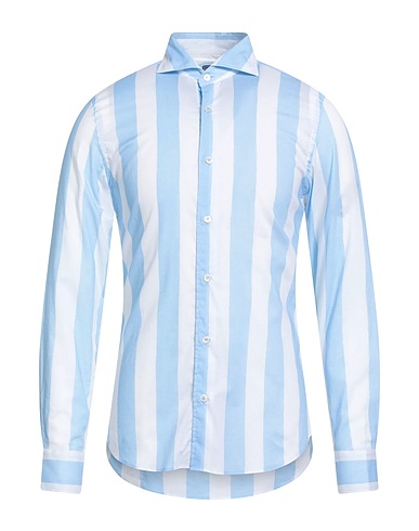 FEDELI Striped shirt CELESTE 95% Cotton, 5% Elastane