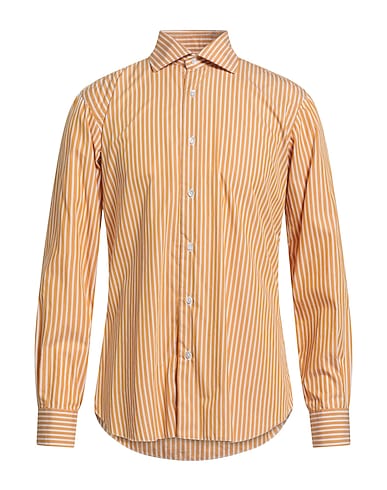 BARBA Napoli Striped shirt Camel 100% Cotton