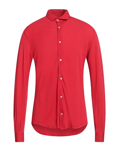 FEDELI 솔리드 컬러 셔츠 레드 100% 코튼