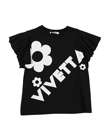 VIVETTA T-shirt Black 93% Cotton, 7% Elastane