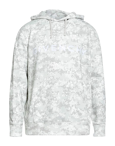 GIVENCHY Hooded track jacket  Light grey 100% Cotton