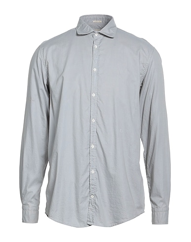 MASSIMO ALBA Einfarbiges Hemd Grau 100% Baumwolle
