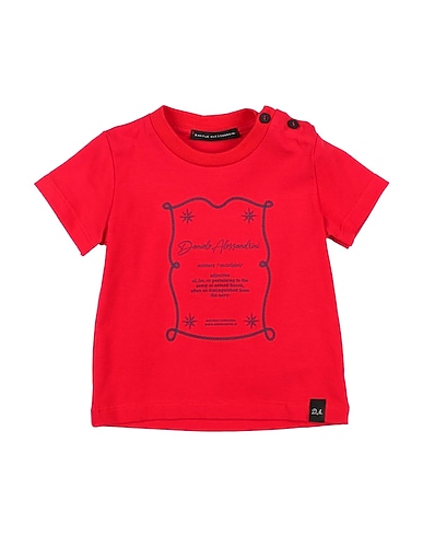 DANIELE ALESSANDRINI T-shirt Red 93% Cotton, 7% Elastane