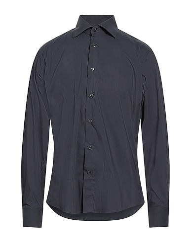 BRIAN DALES Einfarbiges Hemd Marineblau 80% Baumwolle, 15% Polyamid, 5% Elastan