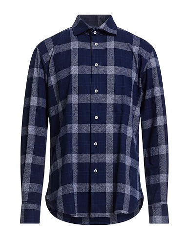 920 ITALIAN STYLE Checked shirt Navy 100% Cotton