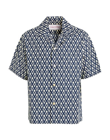 VALENTINO GARAVANI Patterned shirt Navy blue 100% Cotton