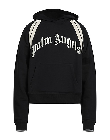 PALM ANGELS Hooded track jacket  Black 100% Cotton, Polyester