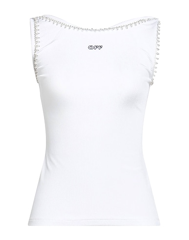 OFF-WHITE™ Τοπ Λευκό 95% Βισκόζη, 5% Ελαστάνη