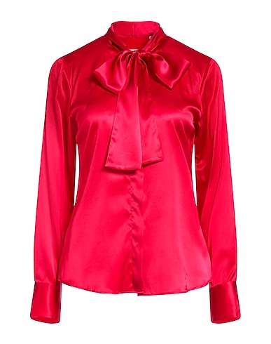 XACUS Solid color shirts & blouses FUCSIA 96% Silk, 4% Elastane