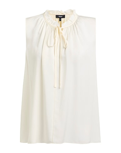 THEORY Топ без рукавов Слоновая кость 100% Шелк